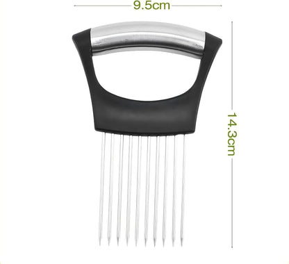 Onion Holder for Slicing, 2026 New Stainless Steel Slicer Onion Cutter for Slicing, Vegetable Cutter for Potato and Tomato, Lemon Avocados, Eggs, Onion Home Kitchen Tools (2 Pack)