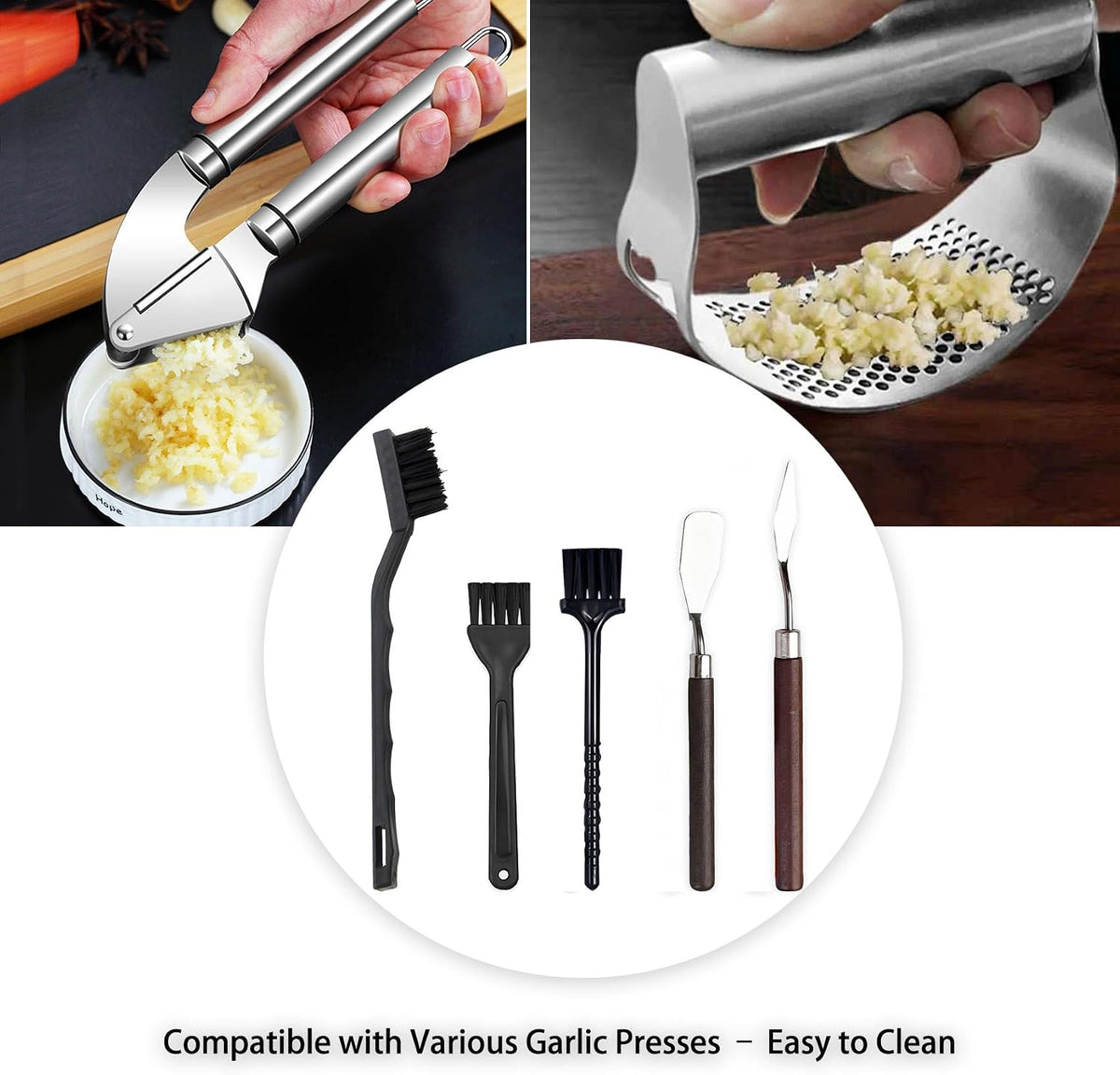 Self-Cleaning Garlic Press Cleaner Tool Suitabl for Cleaning a Variety of Garlic Press (Tool Only No Garlic Press Included)