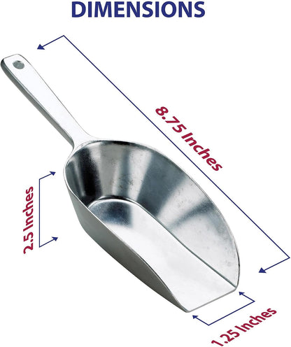 Kitchen Flat Bottom Food Scoops, 5-Inch, 7.5-Inch, 8.75-Inch, Commercial-Grade Anodized Cast Aluminum, Set of 3