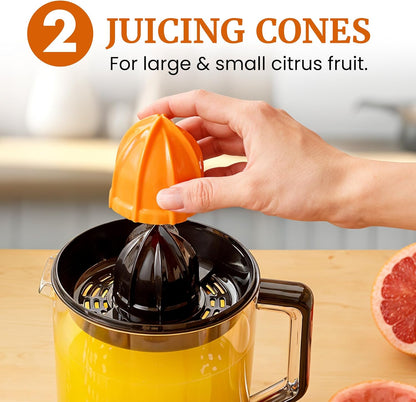 ETS047 Citrus Juicer, 2 Cones, 1.2L, Black/Stainless Steel
