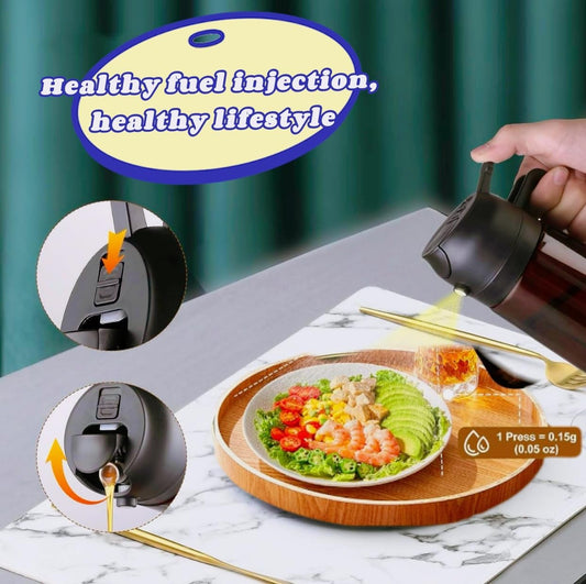 2 In1 Olive Oil Edible oil Dispenser for Kitchen, 16oz Oil Sprayer Bottle for Cooking, Glass Oil BottleSpray and Pour，Food-Grade Mister for Air Fryer, Salad,Baking，BBQ, Upgraded Light Blockin