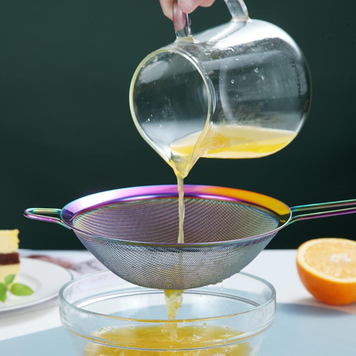 Fine Mesh Strainer, Flour Sifter For Baking, Stainless Steel Clander, Matcha Tea Strainer, Gravy Separator, Stasher Sieve Pasta Strainers