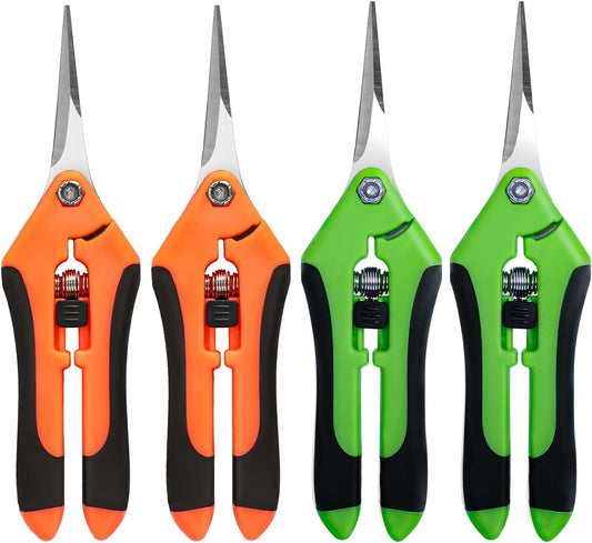 4 Pack Garden Pruning Shears Scissors Clippers Stainless Steel | Gardening Shears, Gardening Shears, Pruning Snips for Gardening Tools, Securely Lock, Non-Slip, Ergonomically Designed