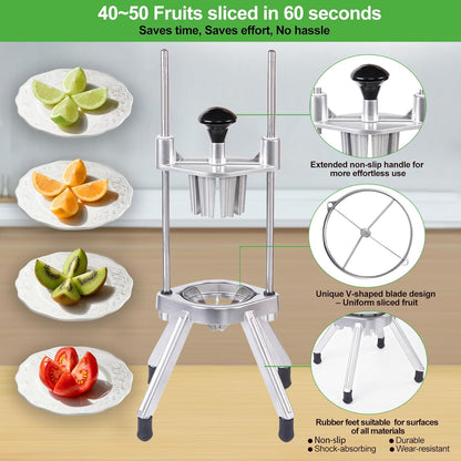 Commercial Vegetable Chopper & French Fry Cutter Stainless Steel,Vegetable Chopper Dicer Stainless Steel,1/4" Blades Sizes,Heavy Duty Cutter for Potatoes Onion Peppers Mushrooms