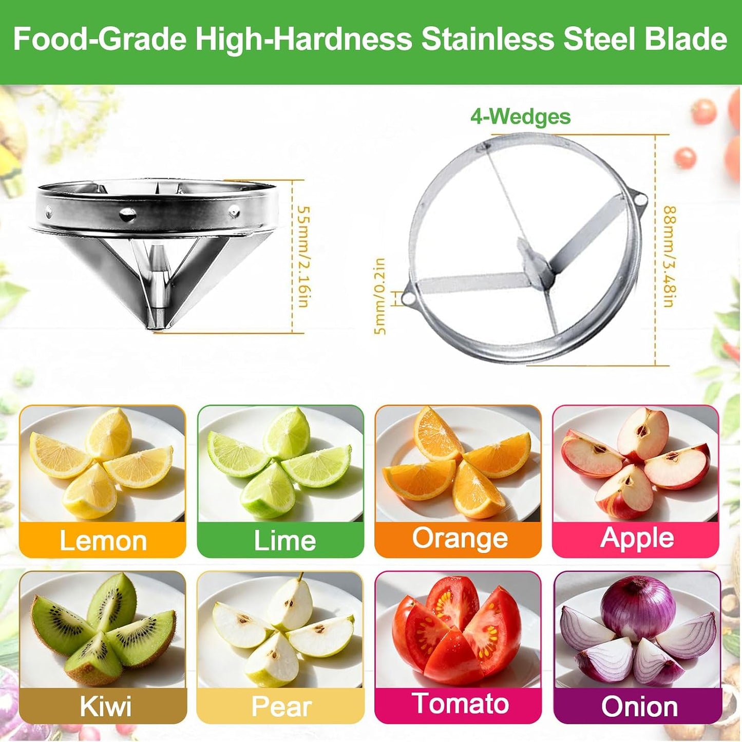 Commercial Vegetable Chopper & French Fry Cutter Stainless Steel,Vegetable Chopper Dicer Stainless Steel,1/4" Blades Sizes,Heavy Duty Cutter for Potatoes Onion Peppers Mushrooms