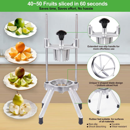 Commercial Vegetable Chopper & French Fry Cutter Stainless Steel,Vegetable Chopper Dicer Stainless Steel,1/4" Blades Sizes,Heavy Duty Cutter for Potatoes Onion Peppers Mushrooms