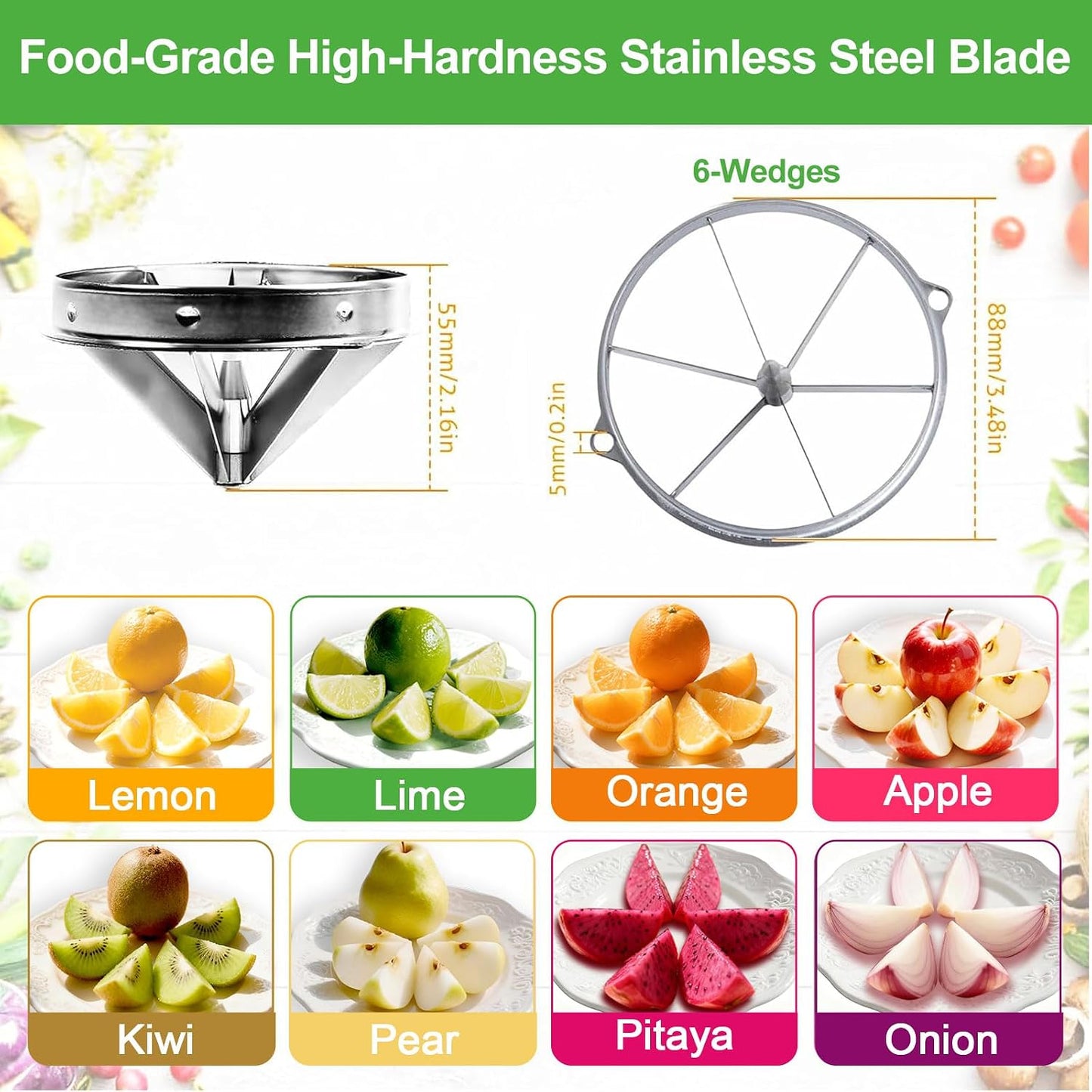Commercial Vegetable Chopper & French Fry Cutter Stainless Steel,Vegetable Chopper Dicer Stainless Steel,1/4" Blades Sizes,Heavy Duty Cutter for Potatoes Onion Peppers Mushrooms