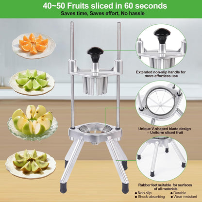 Commercial Vegetable Chopper & French Fry Cutter Stainless Steel,Vegetable Chopper Dicer Stainless Steel,1/4" Blades Sizes,Heavy Duty Cutter for Potatoes Onion Peppers Mushrooms