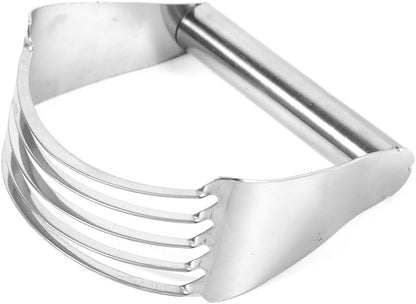 Stainless Steel Dough Cutter with 5 Blades, Food Grade Pastry Blender, 4.45 Inch Height Easy Grip Handle for Baking