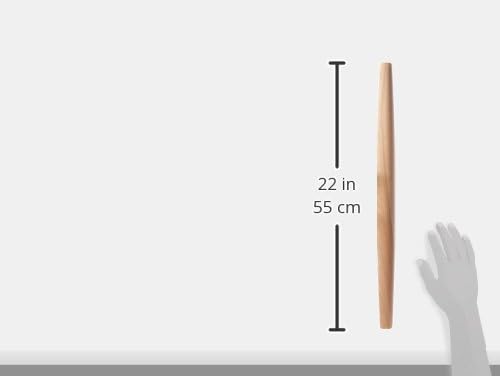 French Tapered Rolling Pin, Wooden Baking Dowel, 20.5" x 1.5"