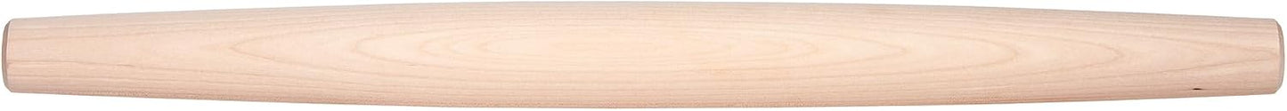 French Tapered Rolling Pin, Wooden Baking Dowel, 20.5" x 1.5"