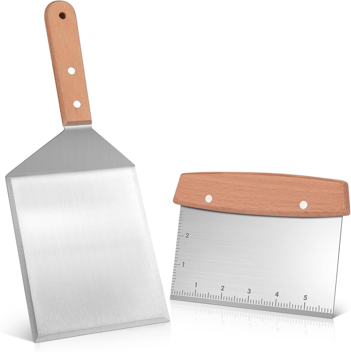 Blackstone Bench Scraper,Griddle Scraper for Blackstone, Heavy Duty Stainless Steel Grill Scraper,Dough Scraper Cutter for Bread and Pizza Cutter, Griddle Scraper Chopper