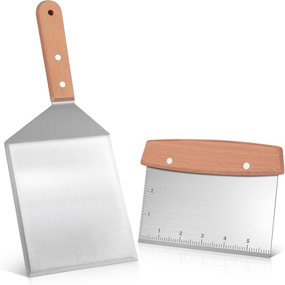 Blackstone Bench Scraper,Griddle Scraper for Blackstone, Heavy Duty Stainless Steel Grill Scraper,Dough Scraper Cutter for Bread and Pizza Cutter, Griddle Scraper Chopper