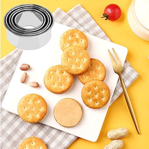 Cookie Cutters - Biscuit Cutters/Stainless Steel Dumpling Cutters/Cake Pastry Cutters/Cake Cookie Scone Cutters Molds stamps for Cooking Baking (3Pcs, Round Edge)