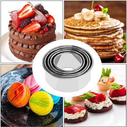 Cookie Cutters - Biscuit Cutters/Stainless Steel Dumpling Cutters/Cake Pastry Cutters/Cake Cookie Scone Cutters Molds stamps for Cooking Baking (3Pcs, Round Edge)