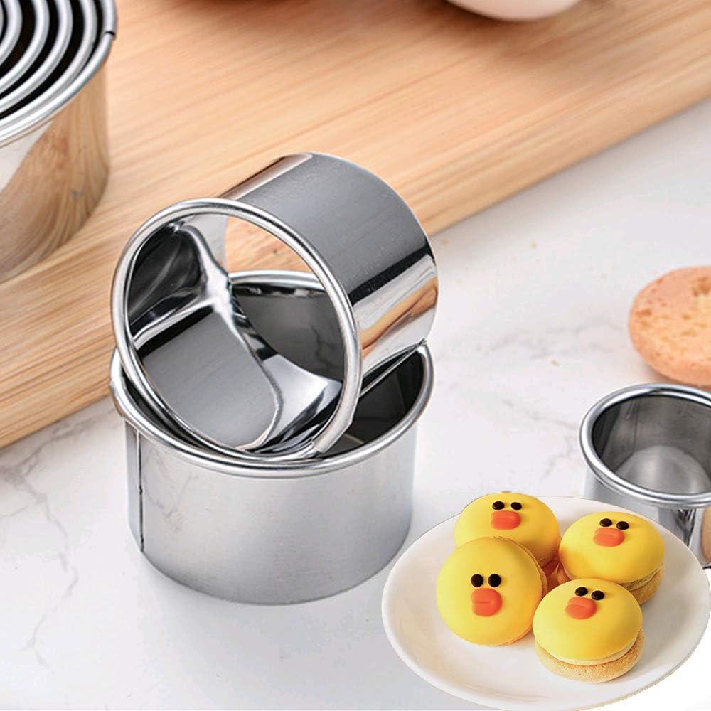 Cookie Cutters - Biscuit Cutters/Stainless Steel Dumpling Cutters/Cake Pastry Cutters/Cake Cookie Scone Cutters Molds stamps for Cooking Baking (3Pcs, Round Edge)