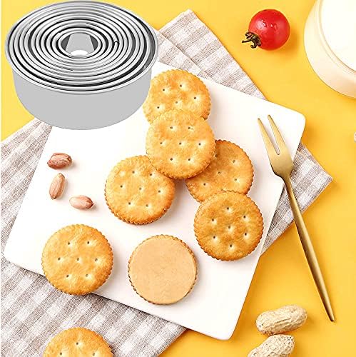 Cookie Cutters - Biscuit Cutters/Stainless Steel Dumpling Cutters/Cake Pastry Cutters/Cake Cookie Scone Cutters Molds stamps for Cooking Baking (3Pcs, Round Edge)