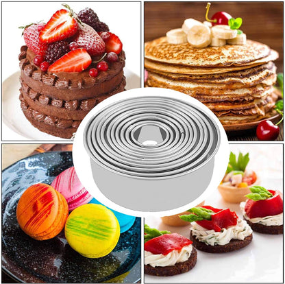 Cookie Cutters - Biscuit Cutters/Stainless Steel Dumpling Cutters/Cake Pastry Cutters/Cake Cookie Scone Cutters Molds stamps for Cooking Baking (3Pcs, Round Edge)
