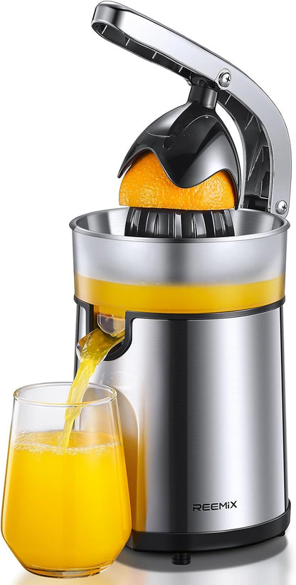 Electric Citrus Juicer, Orange Juicer with Two Interchangeable Cones