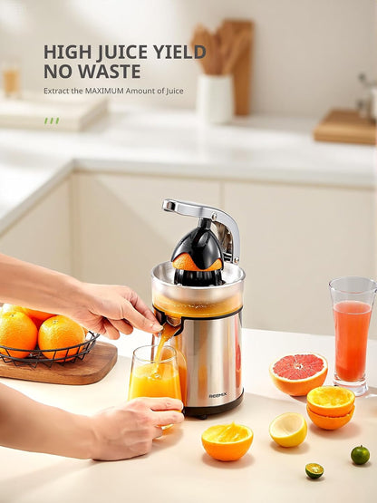 Electric Citrus Juicer, Orange Juicer with Two Interchangeable Cones
