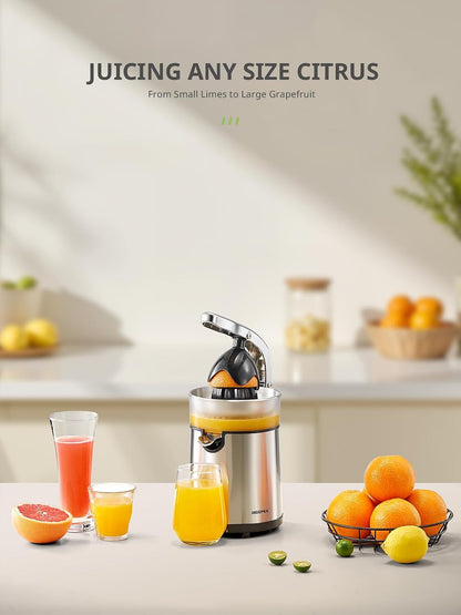 Electric Citrus Juicer, Orange Juicer with Two Interchangeable Cones
