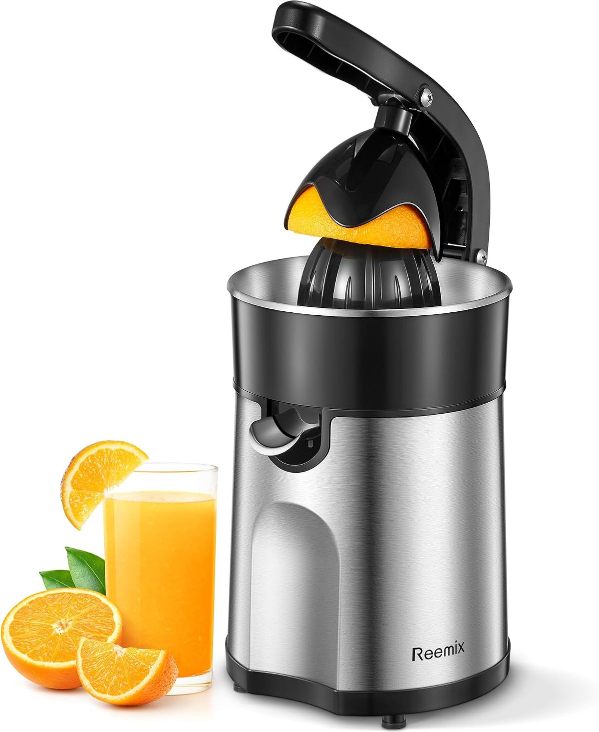 Electric Citrus Juicer, Orange Juicer with Two Interchangeable Cones
