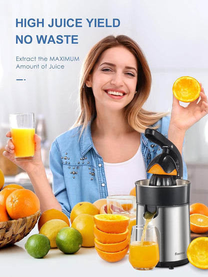 Electric Citrus Juicer, Orange Juicer with Two Interchangeable Cones