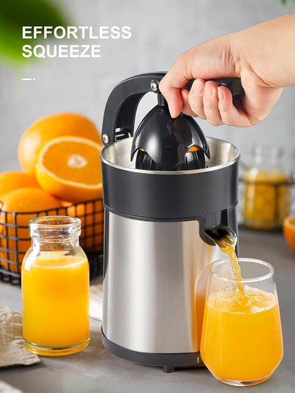 Electric Citrus Juicer, Orange Juicer with Two Interchangeable Cones