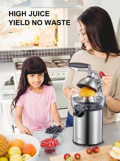 Electric Citrus Juicer, Orange Juicer with Two Interchangeable Cones