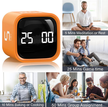 Rotating Productivity Timer 5/25/10/50, Desk Flip Timer, ADHD Tool