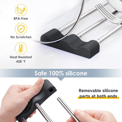 Adjustable Over-The-Sink Kitchen Rack, BPA-Free, Gray | Holds 16.5 Lbs; For Dishcloths, Sponges, and Brushes - Heat-Resistant Stainless Steel with Slim, Expandable Design