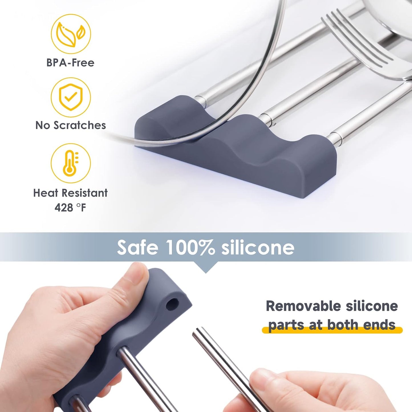 Adjustable Over-The-Sink Kitchen Rack, BPA-Free, Gray | Holds 16.5 Lbs; For Dishcloths, Sponges, and Brushes - Heat-Resistant Stainless Steel with Slim, Expandable Design