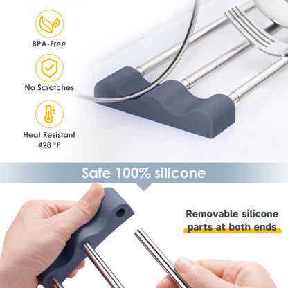 Adjustable Over-The-Sink Kitchen Rack, BPA-Free, Gray | Holds 16.5 Lbs; For Dishcloths, Sponges, and Brushes - Heat-Resistant Stainless Steel with Slim, Expandable Design