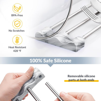 Adjustable Over-The-Sink Kitchen Rack, BPA-Free, Gray | Holds 16.5 Lbs; For Dishcloths, Sponges, and Brushes - Heat-Resistant Stainless Steel with Slim, Expandable Design