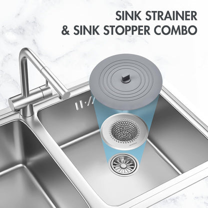 Kitchen Sink Drain Strainer, 4.4" Reversible Chain Mesh Basket