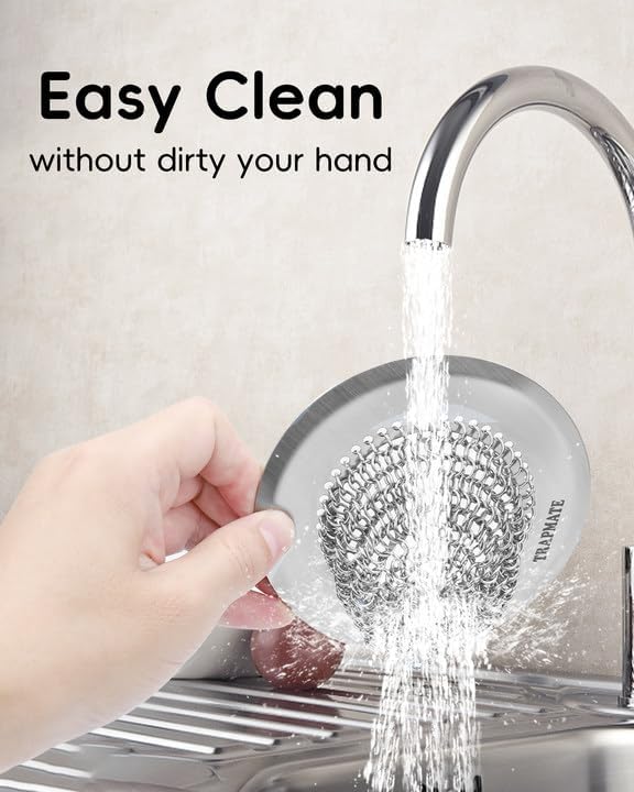 Kitchen Sink Drain Strainer, 4.4" Reversible Chain Mesh Basket