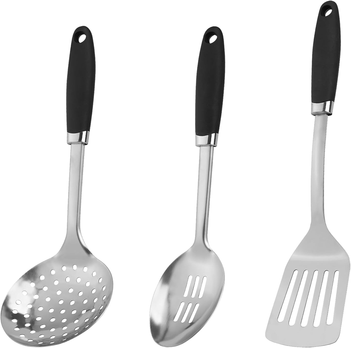 Stainless Steel Slotted Turner Spatula, Thin Edge Turner, Silver | Thin-edge Metal Spatula for Cast Iron and Stainless Steel Pans; Flips Eggs, Pancakes Burgers; Dishwasher Safe