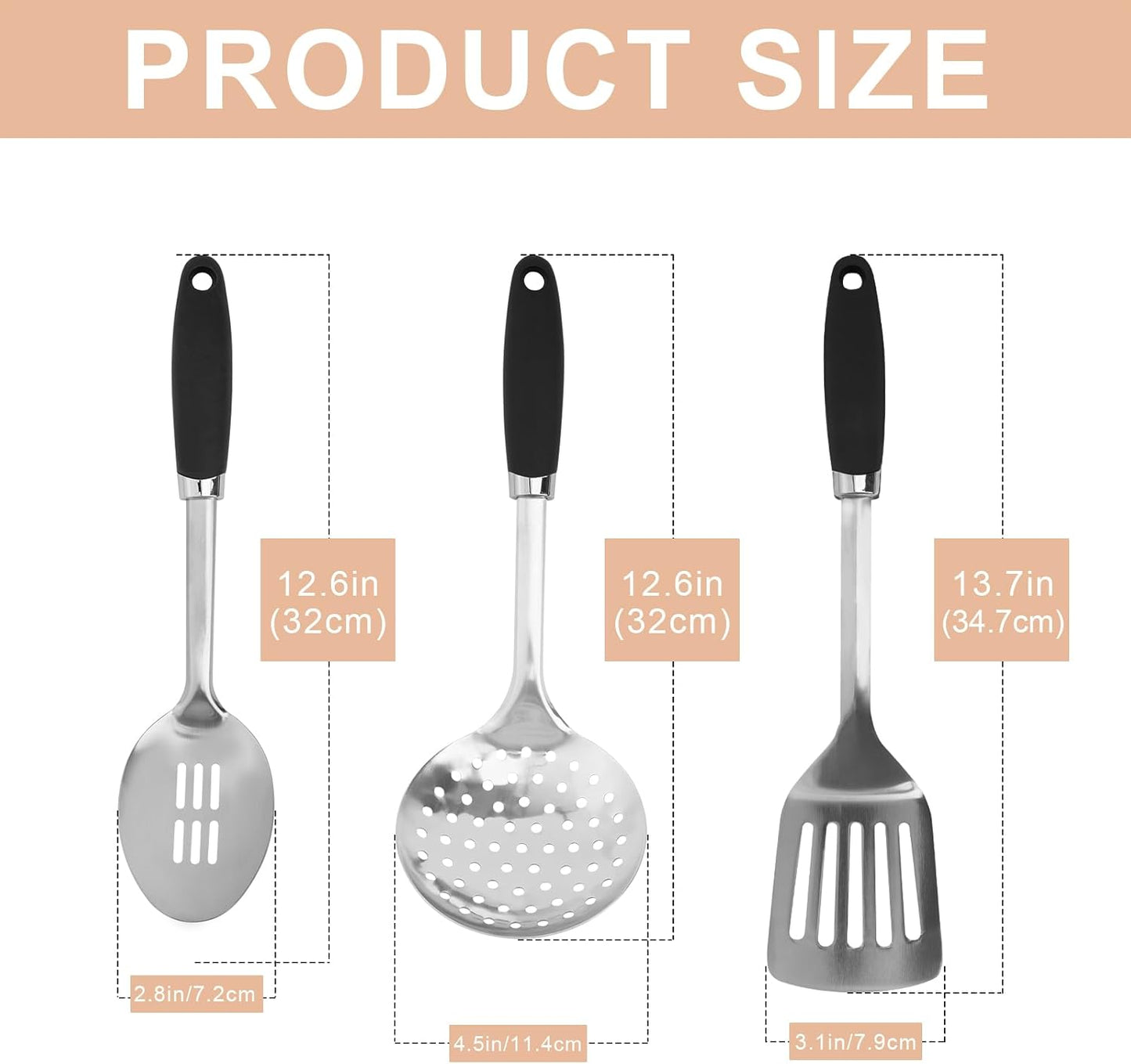 Stainless Steel Slotted Turner Spatula, Thin Edge Turner, Silver | Thin-edge Metal Spatula for Cast Iron and Stainless Steel Pans; Flips Eggs, Pancakes Burgers; Dishwasher Safe