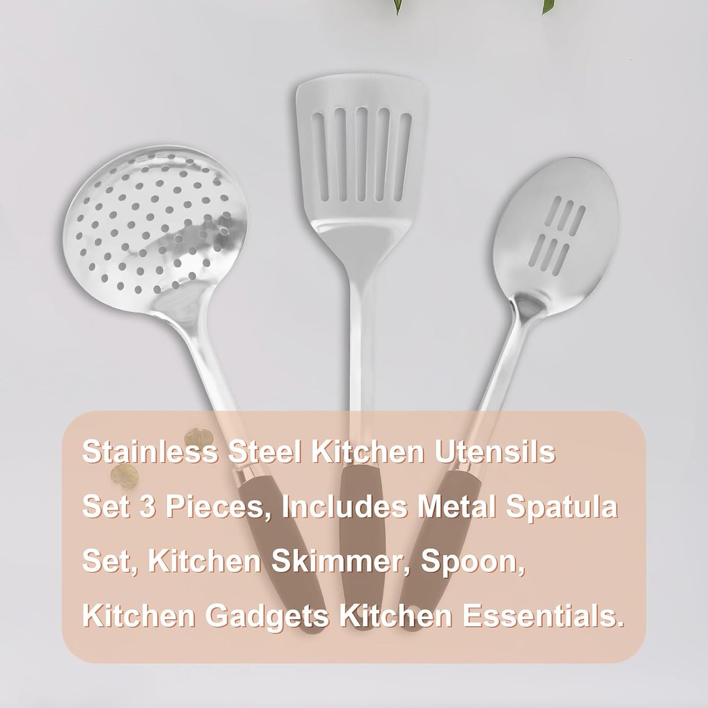 Stainless Steel Slotted Turner Spatula, Thin Edge Turner, Silver | Thin-edge Metal Spatula for Cast Iron and Stainless Steel Pans; Flips Eggs, Pancakes Burgers; Dishwasher Safe
