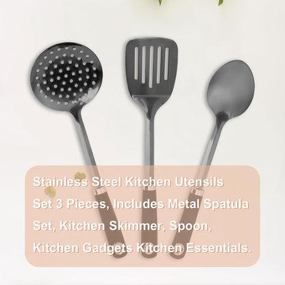 Stainless Steel Slotted Turner Spatula, Thin Edge Turner, Silver | Thin-edge Metal Spatula for Cast Iron and Stainless Steel Pans; Flips Eggs, Pancakes Burgers; Dishwasher Safe
