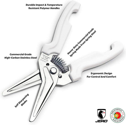 Spring Assisted Kitchen Shears with Holder — Durable Stainless Steel Scissors for Herbs, Kitchen Tasks, Floral Trimming, Crafting — Made in Portugal Knife Company
