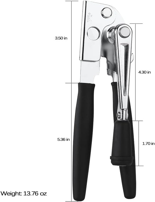 Heavy Duty Commercial Manual Crank Can Opener,Easy for Seniors & Arthritis | 360° rotation,easy cut,for restaurants & home kitchens,works on #10 cans,ergonomic