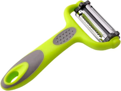 2-in-1 Stainless Steel Peeler and Julienne Cutter – Vegetable Fruit Shredder for Potatoes, Carrots, Cucumbers – Ergonomic Handle, Dishwasher Safe Kitchen Tool (1/2/3 Pack)(1Pc Flat)