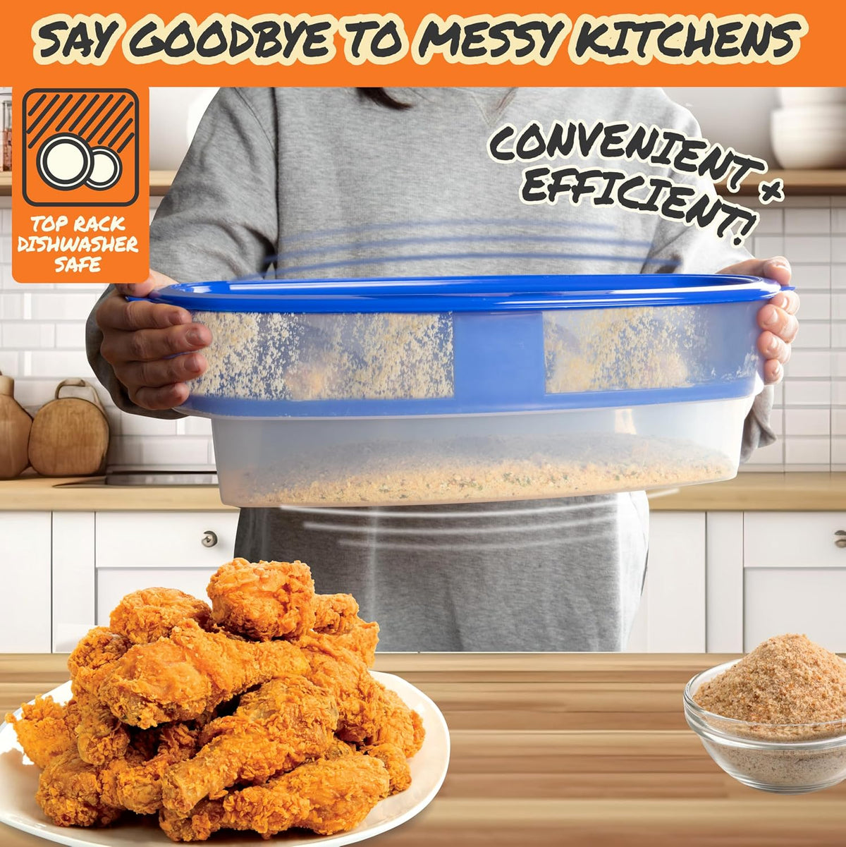 XL Original Better Breader Bowl 16" Mess-Free Breading Tray
