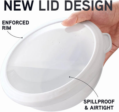 Mixing Bowls with Lids - 12 Piece Plastic Nesting Bowls Set includes 6 Prep Bowls and 6 Lids, Microwave Safe Mixing Bowl Set, Sage Embossed - Colors A