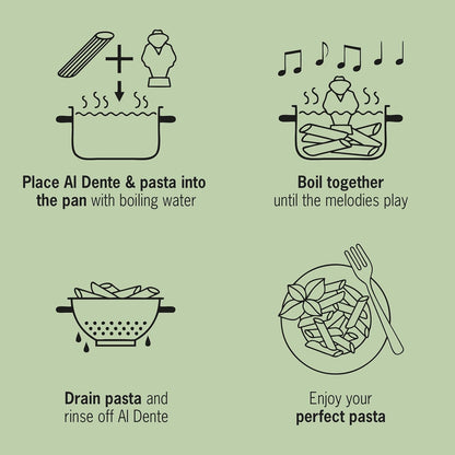 Al Dente Red - The Singing Floating Pasta Timer: Will Sing Different Tunes When Pasta is Ready at 3, 7, 9, and 11 Minutes, to be Boiled with Any Pasta in The Pot, Floats in Cold & Hot Boiling Water