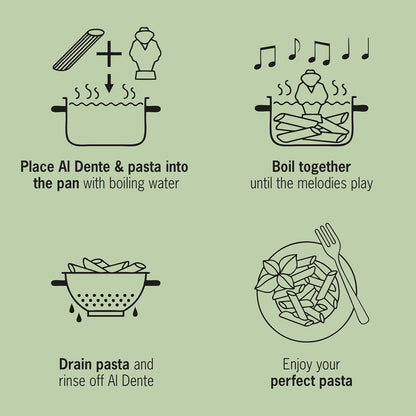 Al Dente Red - The Singing Floating Pasta Timer: Will Sing Different Tunes When Pasta is Ready at 3, 7, 9, and 11 Minutes, to be Boiled with Any Pasta in The Pot, Floats in Cold & Hot Boiling Water
