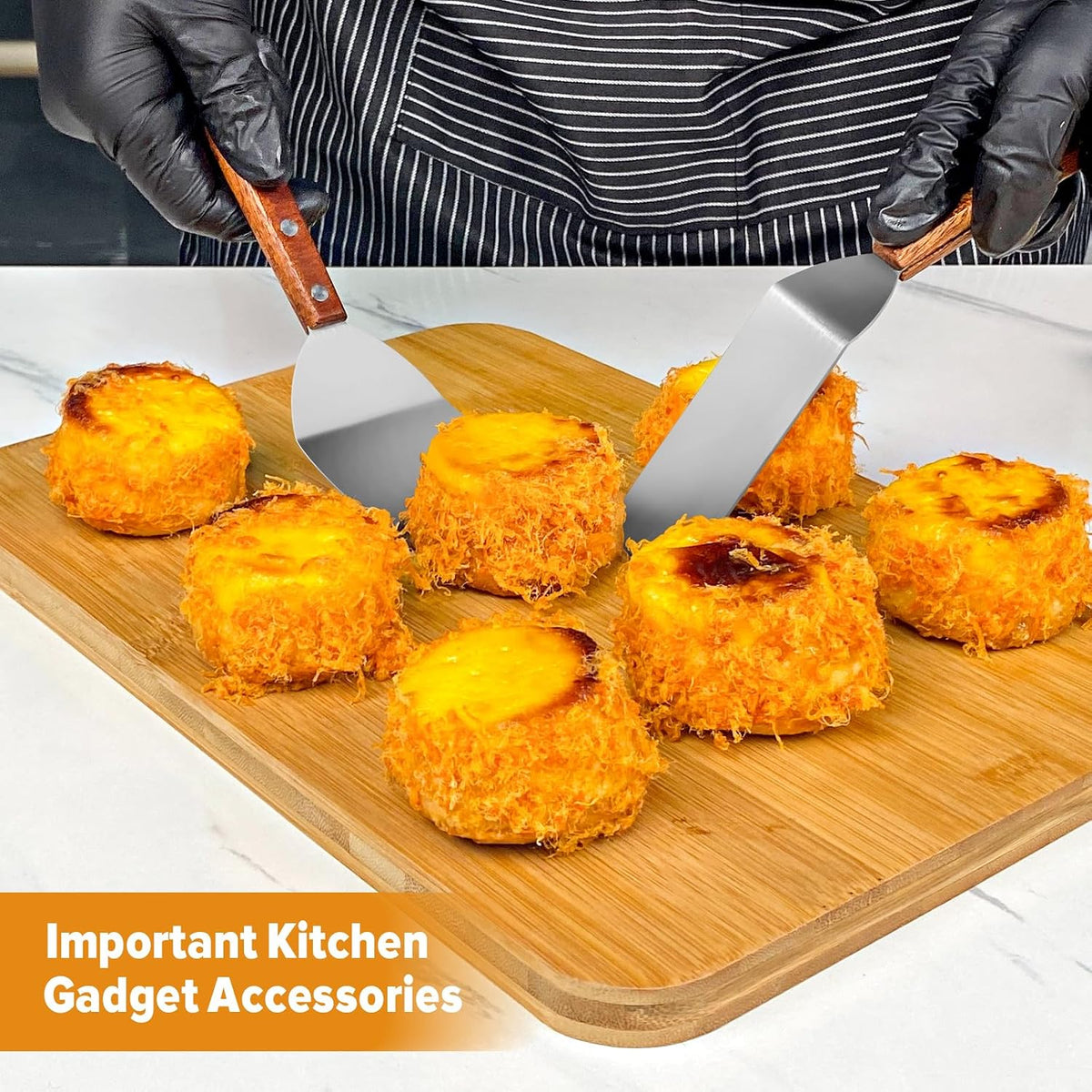 Small Metal Dough Grill Griddle Scraper Spatula for Food, 2 Pcs