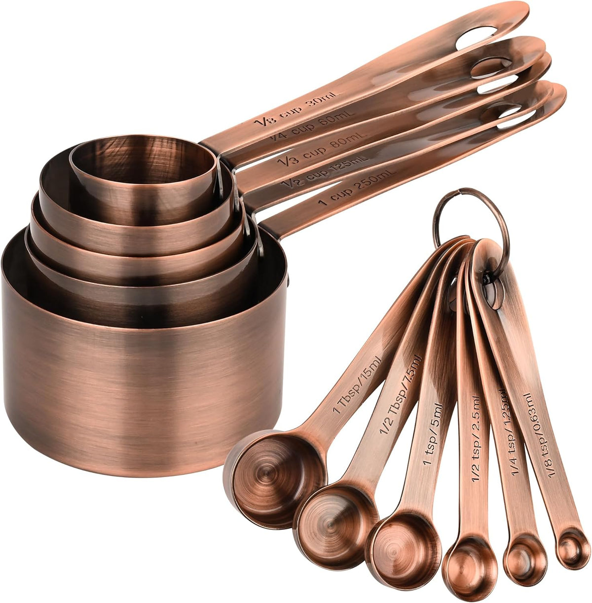Measuring Cups and Spoons Set, 18/8 Stainless Steel Measuring Cups and Spoons Set, 5 Metal Measuring cup & 6 Baking Measuring Spoon, Imperial & Metric Measure Cup and Spoon Set 11