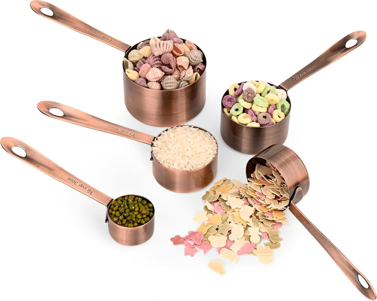 Measuring Cups and Spoons Set, 18/8 Stainless Steel Measuring Cups and Spoons Set, 5 Metal Measuring cup & 6 Baking Measuring Spoon, Imperial & Metric Measure Cup and Spoon Set 11